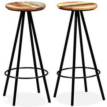 vidaXL Bar Stools 2 pcs Solid Reclaimed Wood