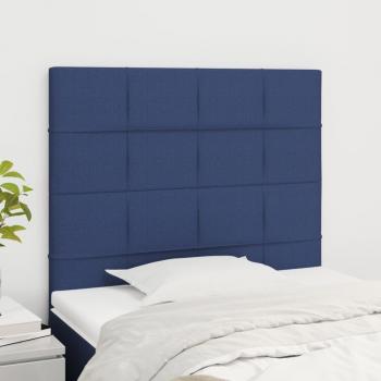 Cabeceros de tela azul (2 unidades) 90x5x78/88 cm