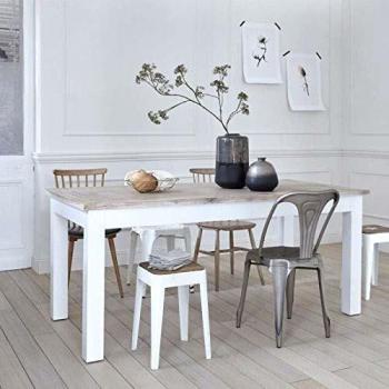 Mesa de comedor de caoba y teca maciza para 8 personas