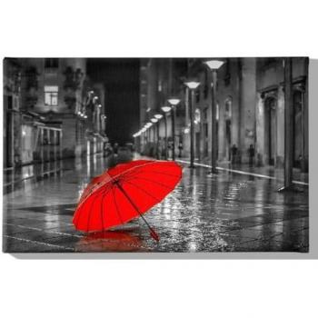 Impresión sobre Lienzo Multicolor Lluvia en Poliéster y Madera, 70x3x45 cm - Epikasa