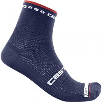 Calcetines Medios Castelli Pro 9 Rosso Corsa Azul Intenso/Rojo - XXL