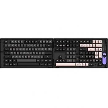 Akko Black & Pink 158-Key ASA Profile PBT - Juego de teclas de doble disparo para teclados mecánicos con caja de colección