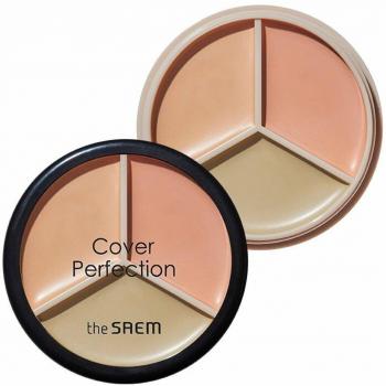 The Saem Cover Perfection Triple Pot Concealer - 3x4.5g - Shade 01 Correct Beige