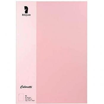 Papel de Carta Rössler Coloretti A4, 80g/m², Rosa, Paquete de 10 Hojas