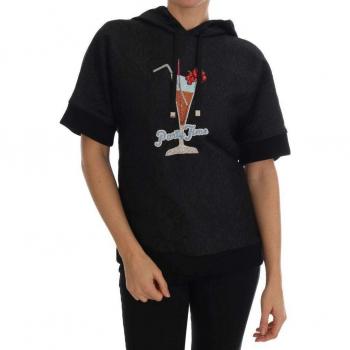 Dolce & Gabbana Black Fairy Tale Crystal Hooded Sweater - IT38 | S, Female, Black, Size: 2XS, Black Crystal Embroidered Hooded Sweater
