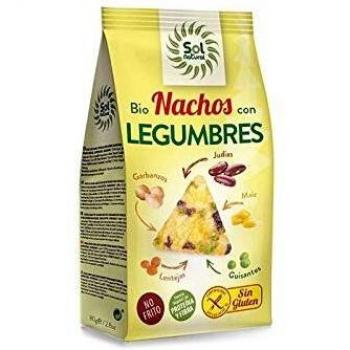 SOLNATURAL Nachos con LEGUMBRES SIN Gluten Bio 80 g, No aplicable