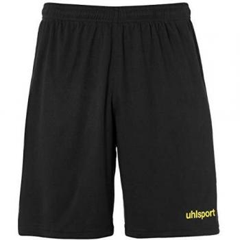 uhlsport Center Basic Shorts Without Slip Shorts De Juego, Hombre, Negro/Lima Amarillo, 128