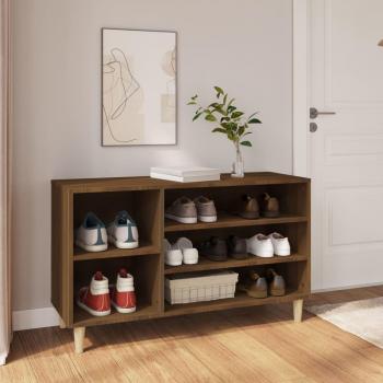 Mueble Zapatero de Madera Contrachapada para Entrada y Pasillo, Estante en Color Gris Hormigón, Roble Ahumado y Roble Sonoma, Dimensiones 102x36x60 cm, Acabado Marr