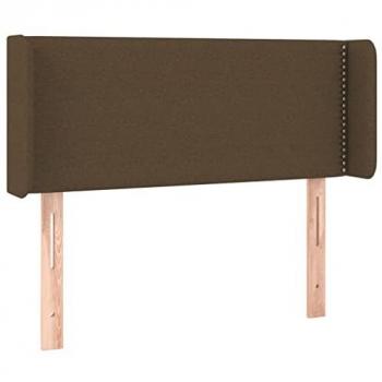Cabecero LED Tapizado Marrón Oscuro 103x16x78/88 cm