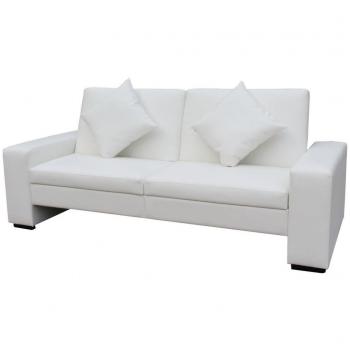 vidaXL Sofá cama de cuero artificial con grandes reposabrazos