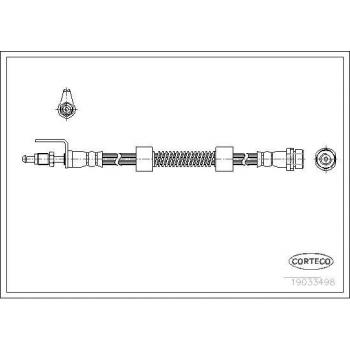 Latiguillo de freno CORTECO 19033498 - Manguera flexible de freno, fabricada en materiales de alta calidad, resistente a la presión y a la corrosión, con conexiones precisas para un ajuste seguro, longitud