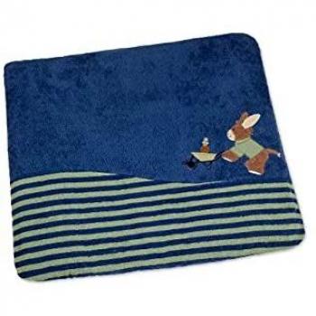 Funda para cambiador Emmilius azul medio 85x72 cm, acolchada y con motivos bordados, impermeable