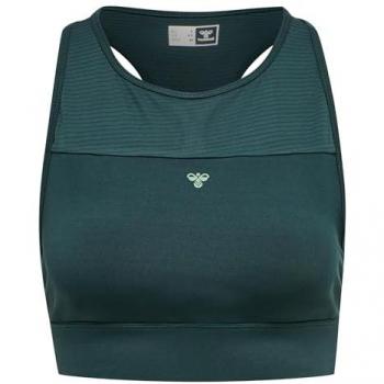 Hummel Hmlnorma Sports Bra - Women's Sports Bra, Characteristics: Vert color, Size S, Designed for female athletes, Supportive fit for sports activities, Moisture-wicking fabric, Comfortable and breathable material
