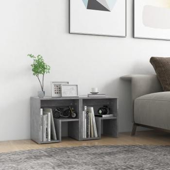 Mesa de noche de madera multicapa con acabado en hormigón gris, dimensiones 40x30x40 cm, set de 2 piezas