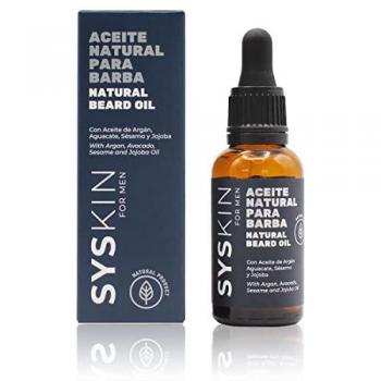 Sys Aceite Natural para Barba 30ml - Aceite para barba con ingredientes 100% naturales, que incluye aceite de Argán, Jojoba, Aguacate y Sésamo; acondiciona, protege y alisa la