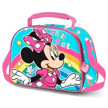 Bolsa portameriendas 3D Colors Minnie Disney con diseño de Minnie Mouse, material resistente, cierre seguro, capacidad adecuada para alimentos, fácil de limpiar y liviana