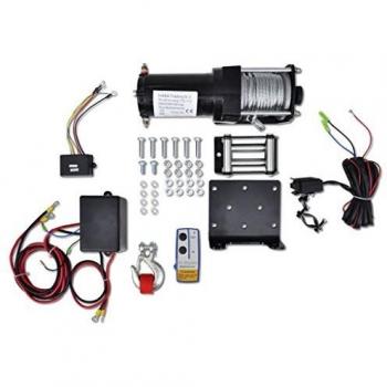 vidaXL Cabrestante Eléctrico Control Remoto 1.360 Kg Placa Guiacabos Rodillo