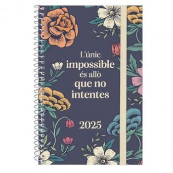 Finocam - Agenda Espiral Design Collection 2025 Semana Vista Horizontal 117x181 mm Enero 2025 - Diciembre 2025 (12 meses) Imposible Catalán Multicolor Multilingüe