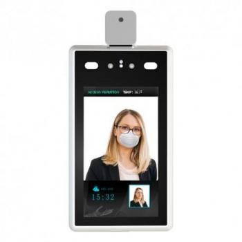 Control de Acceso FACE-TEMP - Detección de Fiebre y Mascarilla, Reconocimiento facial, Capacidad para 22.400 caras y 100.000 registros, Conexiones TCP/IP y USB, Modos de