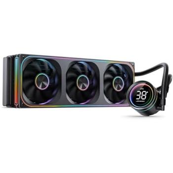 Kit de Refrigeración Líquida Jonsbo TH-360 ARGB 360mm con Pantalla y Tres Ventiladores LED, Negro