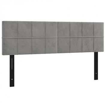 Cabeceros 2 unidades terciopelo gris claro 72x5x78/88 cm