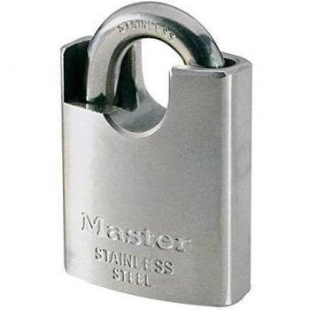 Master Lock 550EURD Candado Marino con Llave y Arco Cubierto, Grigio, 9 x 5 x 2,3 cm