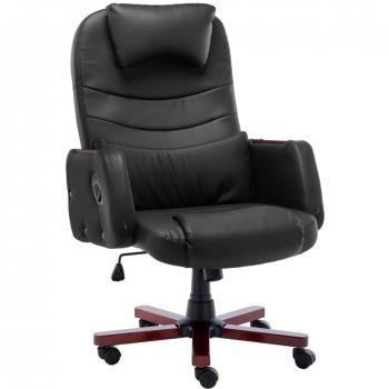 Silla de oficina de cuero sintético negra Día y Noche