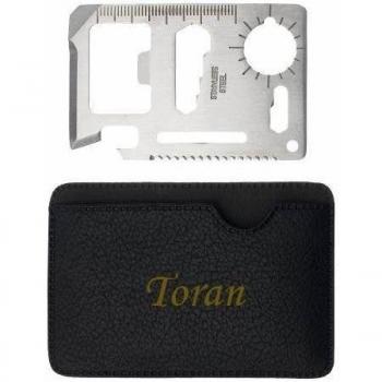 Herramienta multifunción de bolsillo con estuche con nombre grabado: Toran