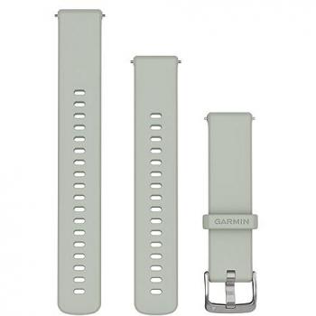 Garmin 18mm Quick Release Silicone Watch Band in Sage Green with Silver Buckle