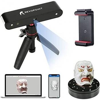 Escáner 3D POP Revopoint con plataforma giratoria 0,3 mm Precisión Velocidad de escaneo 8 Fps Escritorio portátil Modo de escaneo fijo/automático para modos escaneo facial corporal para impresión 3D