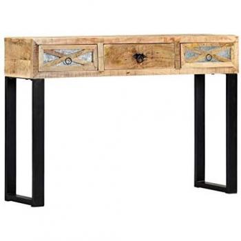 vidaXL Mesa consola de madera maciza de mango 110x30x76 cm
