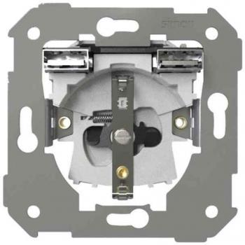 Base schuko con doble cargador USB 2.1A Simon 75