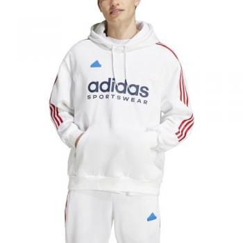 Sudadera con capucha para hombre Adidas House of Tiro Nations Pack blanca/rojo/azul marino