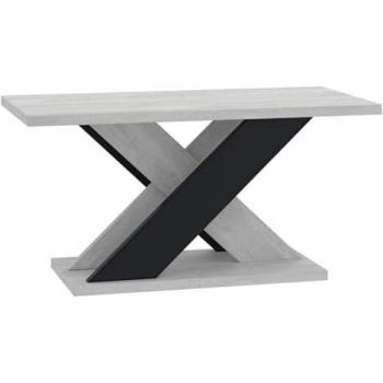 Mesa de centro angular Goodyear 116, Aglomerado laminado, Negro y Gris, 110 x 70 x 60 cm