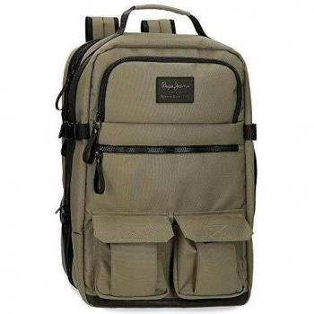 Pepe Jeans Denton Mochila de Cabina para Portátil 15,6 Marrón 34x50x20 cms Poliéster Reciclado 34L