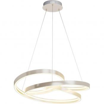 Lámpara colgante LED Lucande Gunbritt, 80 cm, moderna, color gris, material aluminio, para salón y comedor, 1 bombilla