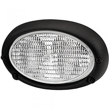 Faro de Trabajo Halógeno Oval 100 H3 12V HELLA 1GA996161-351 con Montaje a Tornillo y Conexión AMP
