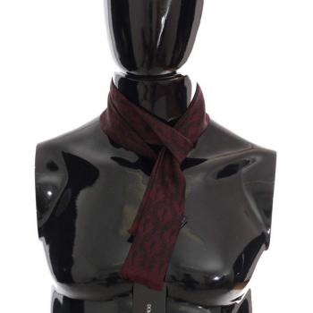 Dolce & Gabbana Bordeaux Silk Crown Chili Scarf