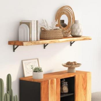 Estante Pared Rectangular Madera Acacia Borde Vivo 110x30x2,5cm