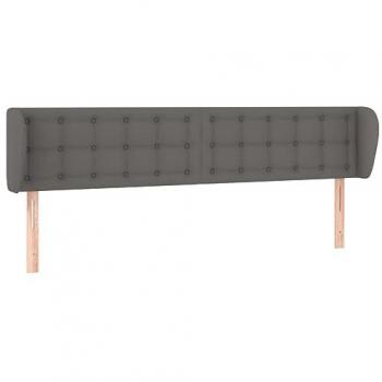 Cabecero de Cama con Orejas Gris 183x23x78/88 cm en Cuero Sintético