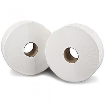 Q-Connect J26200 - Pack de 12 rollos de papel higiénico x 200 m, 2 capas, color blanco