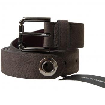 Dolce & Gabbana Brown Leather Metal Buckle Men Cintura Belt - 90 cm / 36 Inches