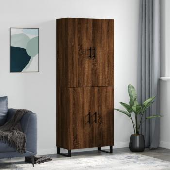 Armario Aparador Alto de Madera Multicapa Marrón Roble 69,5x34x180 cm