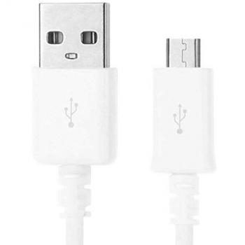 Cable Micro USB B 2m Cargador Rápido y de Datos Blanco para Mando PS4 y Dispositivos Móviles
