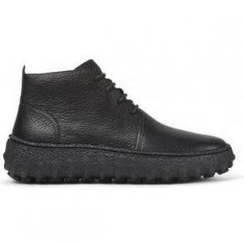 Camper Ground Men's Black Calfskin Leather Ankle Boots