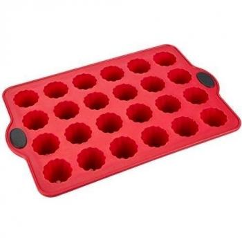 Levivo - Molde de horno de silicona para 24 canelés/minimagdalenas/cupcakes, 34.5 x 21.5 cm, color rojo