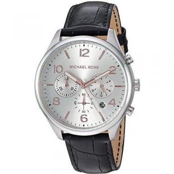 Michael Kors Mens Chronograph Quartz Watch with Leather Strap MK8635
