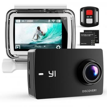 YI Cámara de acción Discovery 4K Sports y Action Cam con pantalla táctil de 2.0 , WiFi integrado, control remoto, funda impermeable, 2 baterías recargables y accesorios de montaje, Sony Image Sensor