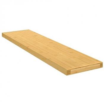 Estante de pared de bambú 80x20x2,5 cm, Estantería Flotante de Almacenaje para Baño Comedor Salón Oficina, Estilo Rústico