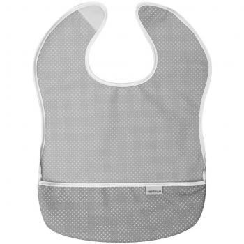 Babero Plastificado Cuadrado Pic Gris 28X36 Cm